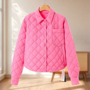 领菱格短款 专柜1299 衬衫 冬装 轻薄羽绒服363 莫Y