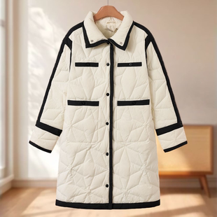新款 冬季 撞色拼接舒适宽松保暖按扣羽绒服796 女装 申