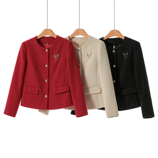 新款 秋季 字母链配饰小香风温柔圆领外套032 女装 Z姿