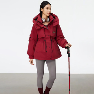 【申】冬装 连帽不可拆卸立领收腰蓄热保暖羽绒服586