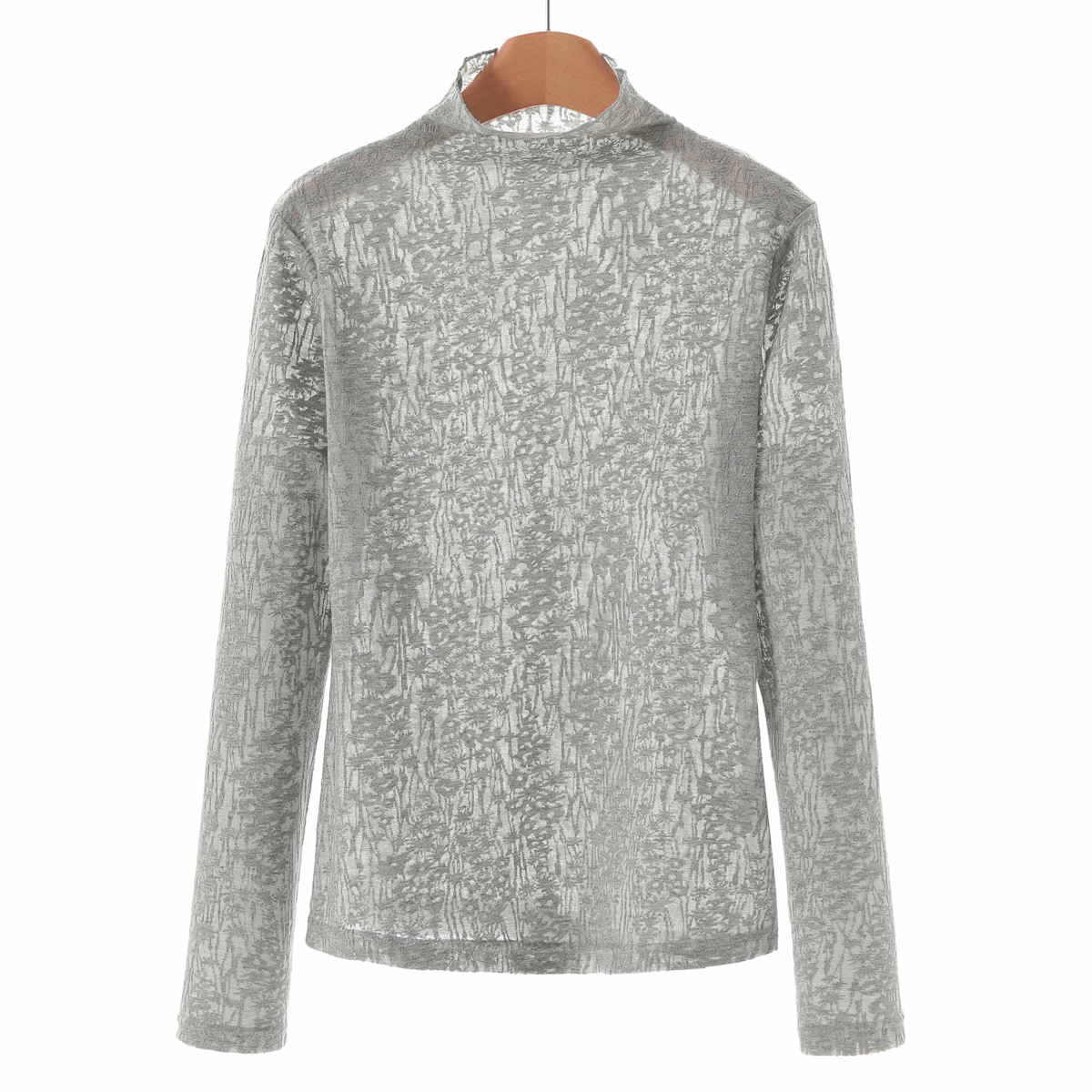 专柜539【境】秋装*绍 半高领套头立体提花长袖T恤147