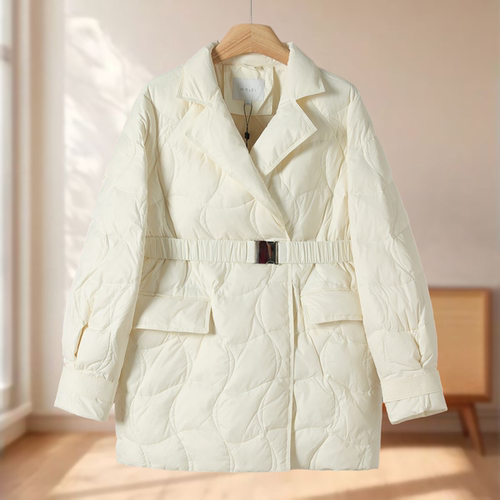 专柜1499【默】冬装 松紧腰带暗门襟扣轻盈羽绒服821