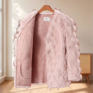 重工气质感手工仿皮草外套863 冬装 专柜1699 莫Y