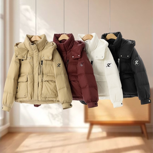 小个子蓬松保暖贴标连帽短羽绒服823 冬装 专柜668 羽