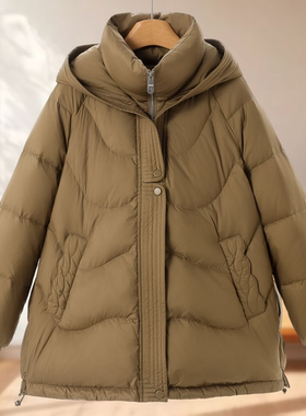 专柜719【贝】冬装 连帽立领插肩袖A字版羽绒服092