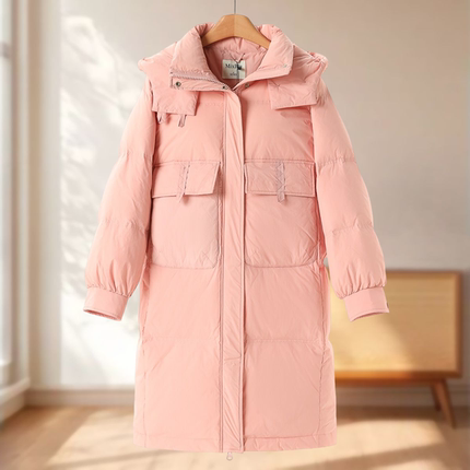 专柜1699【兰】冬装 内里抽绳收腰插肩袖连帽羽绒服021