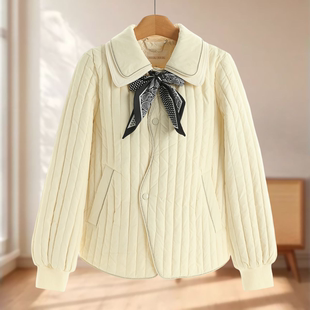 罗纹束口袖 冬装 印花丝巾摁扣羽绒服802 弟 专柜2580