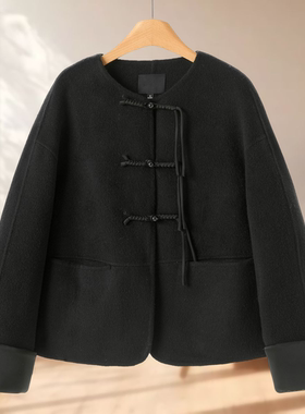 专柜1359 6%牦牛绒+6%骆驼绒【妍B】冬装 新中式双面呢大衣637