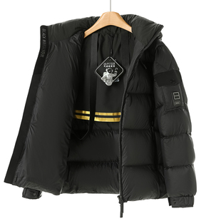 章221克充绒鹅绒服【申】冬装 松紧束口袖脱卸帽饱满羽绒服001