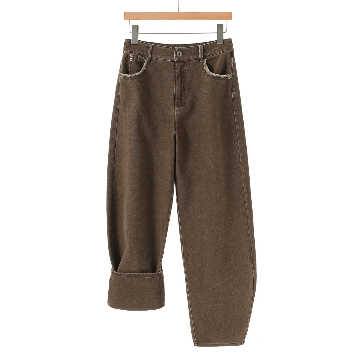 专柜599【木X】冬装 休闲宽腿港味复古磨绒牛仔裤319