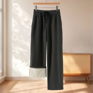 专柜469【兰】冬装 加绒保暖松紧系带运动阔腿裤060