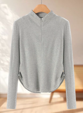 专柜469 93%粘纤【莫Y】冬装 假两件拼接抽褶收腰针织衫663