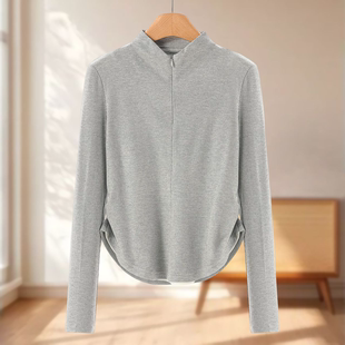 假两件拼接抽褶收腰针织衫 专柜469 冬装 莫Y 663 93%粘纤