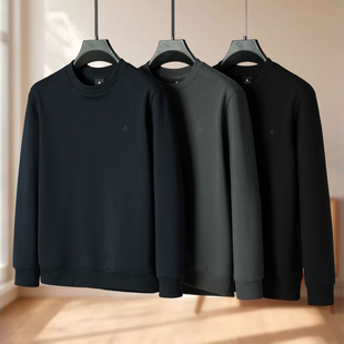 冬装 冰 柔软舒适刺绣罗纹圆领加绒卫衣090 46%莫代尔 曦男装