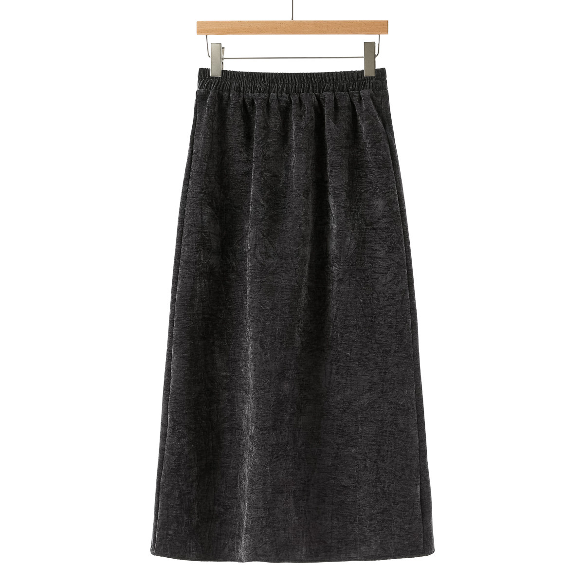 【贝】 松紧腰简约纯色A字绒面半身裙878秋季新款女装