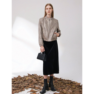 庄 新款 立领正肩立体熊猫竹子提花短款 秋季 女装 外套161