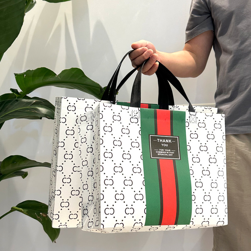 覆膜无纺布手提袋装羽绒服毛衣服用袋子男女装购物袋现货批发定制