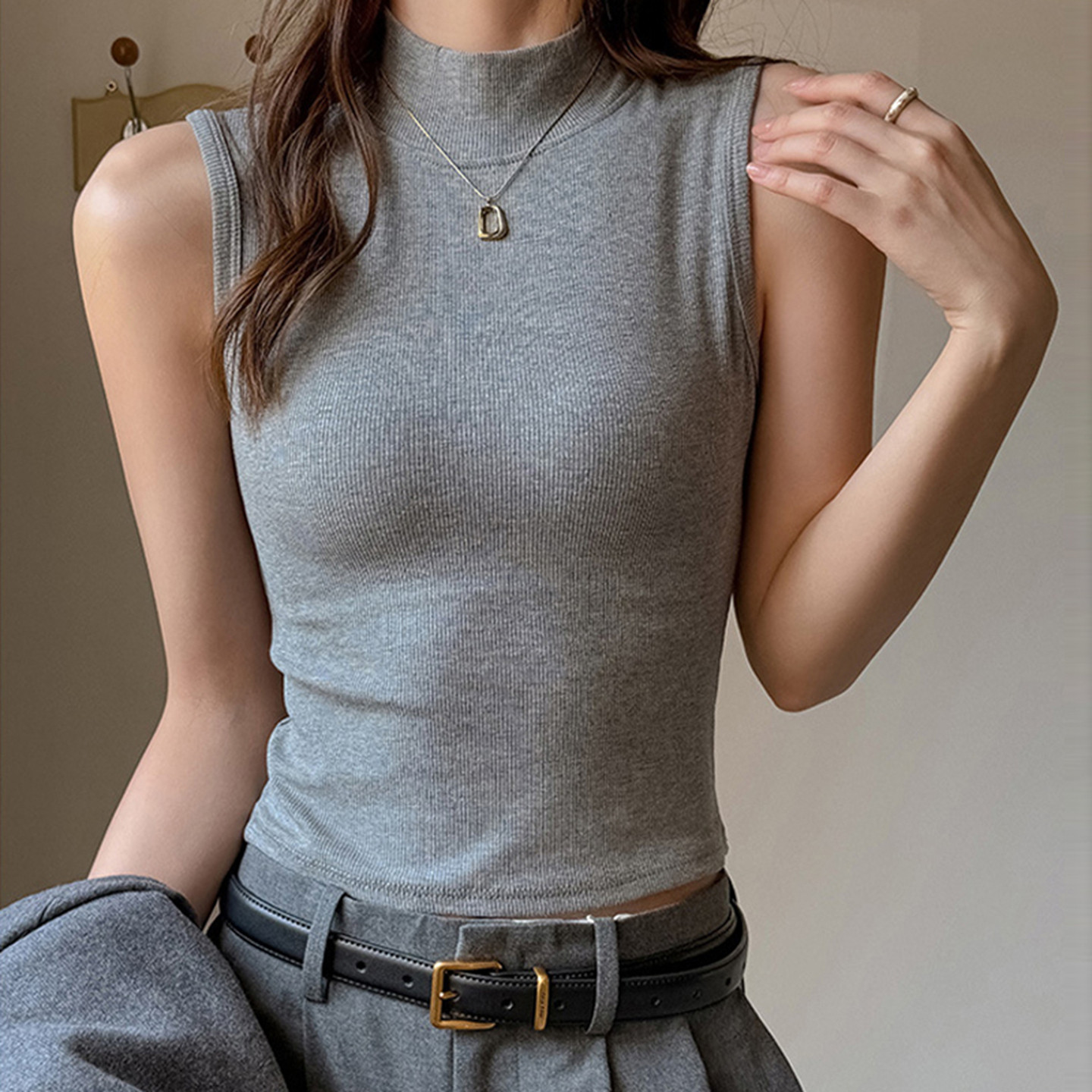 百搭天丝半高领吊带背心女夏外穿短款遮副乳内搭上衣磨毛打底衫秋,女装/女士精品,背心吊带,淘宝优惠券,粉丝福利购,淘宝优惠卷