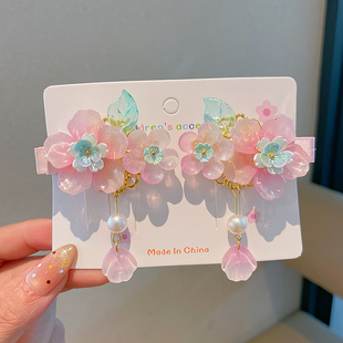 古风汉服发饰边夹女飘带中国风可爱发夹仙气精致流苏配饰少女中秋