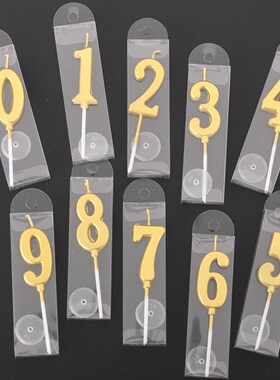 生日盒装数字蜡烛镀金土豪金中号数字蜡烛蛋糕装饰金色数字