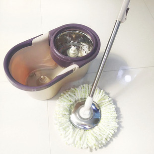 家用旋转拖把桶免手洗擦地拖布杆手压旋转不锈钢脱水篮拖把桶旋转