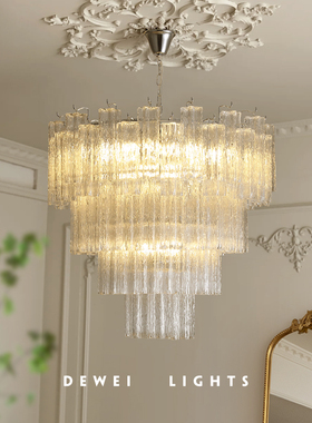 法式MURANO玻璃吊灯南洋中古客厅轻奢水晶餐厅复古别墅楼梯灯