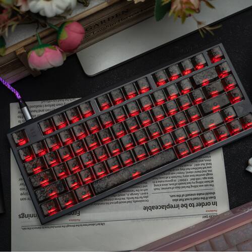 碳纤维纹键帽侧刻透光适配EV63迈从Ace68夜魔made68ATK前行者X87