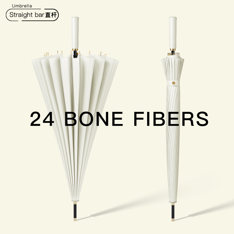 24骨长柄雨伞男士大号加固加厚结实抗风双人暴雨T专用黑色直杆伞