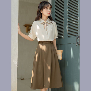 公务员教资面试上班服夏季正装女套装大学生衬衫裙子毕业答辩穿搭