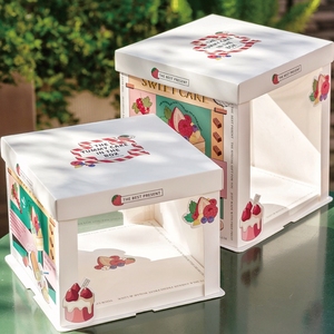 生日透明蛋糕盒包装盒子6寸8寸10寸单层双层加高网红烘焙手提包邮