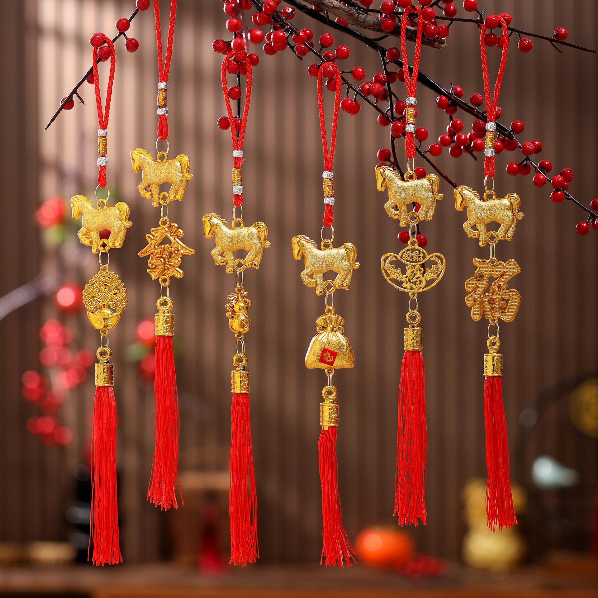 2026新年装饰挂件盆栽绿植生肖马福袋元宝葫芦金色盆景过年小挂饰,节庆用品/礼品,挂饰/生肖挂饰,淘宝优惠券,粉丝福利购,淘宝优惠卷