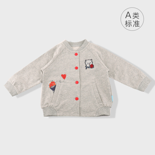 印花棒球服舒适春秋新款 女童时尚 甜美针织上衣 Buddie童装 Babe