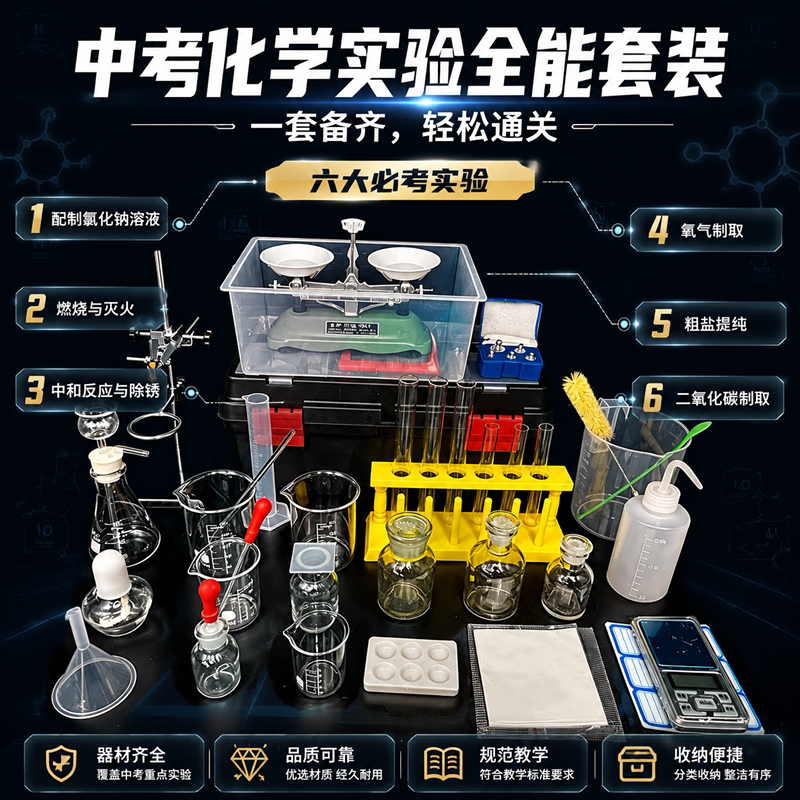 初中化学实验器材中考化学仪器初三八九年级中考考试实验仪器氯化钠提取中和反应灭火原理制作氧气二氧化碳图片