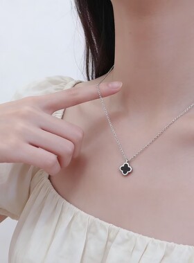可加长不掉色四叶草项链女