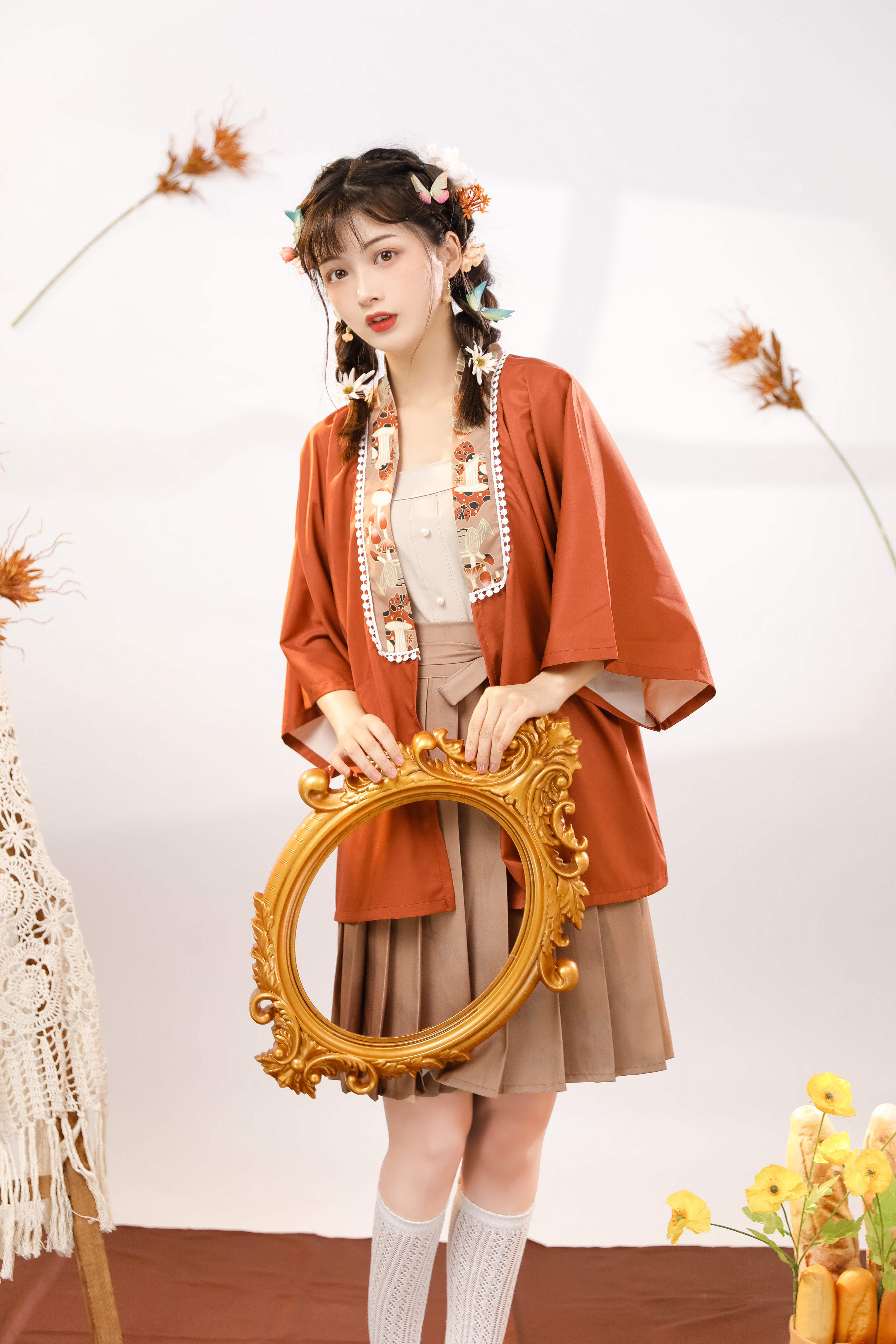 昔年原创汉服夏沐汉元素褙子吊带中国风百褶短裙日常夏飘逸现货