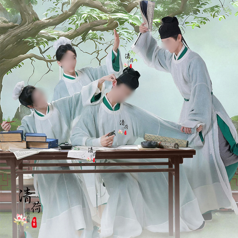 薛芳菲叶世杰姜景睿同款女汉服