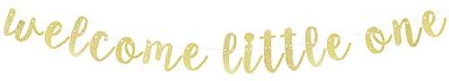 lingteer welcome little one gold glitter bunting banner perf