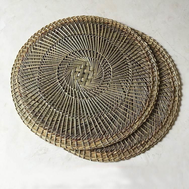 热卖加密家用圆形藤编草编竹笼屉小笼包子馒头不粘蒸布蒸笼垫子