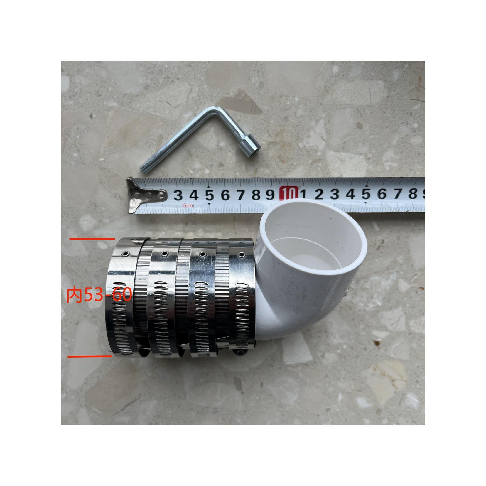 铸铁管转pvc接头老式下水管道改pvc不锈钢卡箍柔性60铁管转110pvc