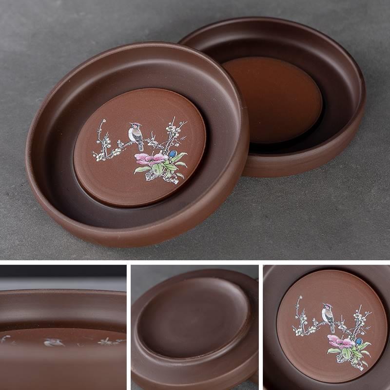 原矿紫砂壶承茶壶盖碗底座小号储水干泡茶盘茶台放壶养壶茶具底盘