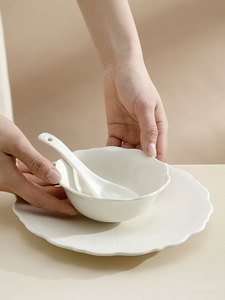 DXC新中式酒店餐具摆台套装四件套 会所宴会厅用台面餐具盘碗套装