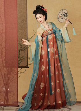 素羽华裳芳华国色 原创汉服女唐制复原风齐胸衫裙2025新款春夏装