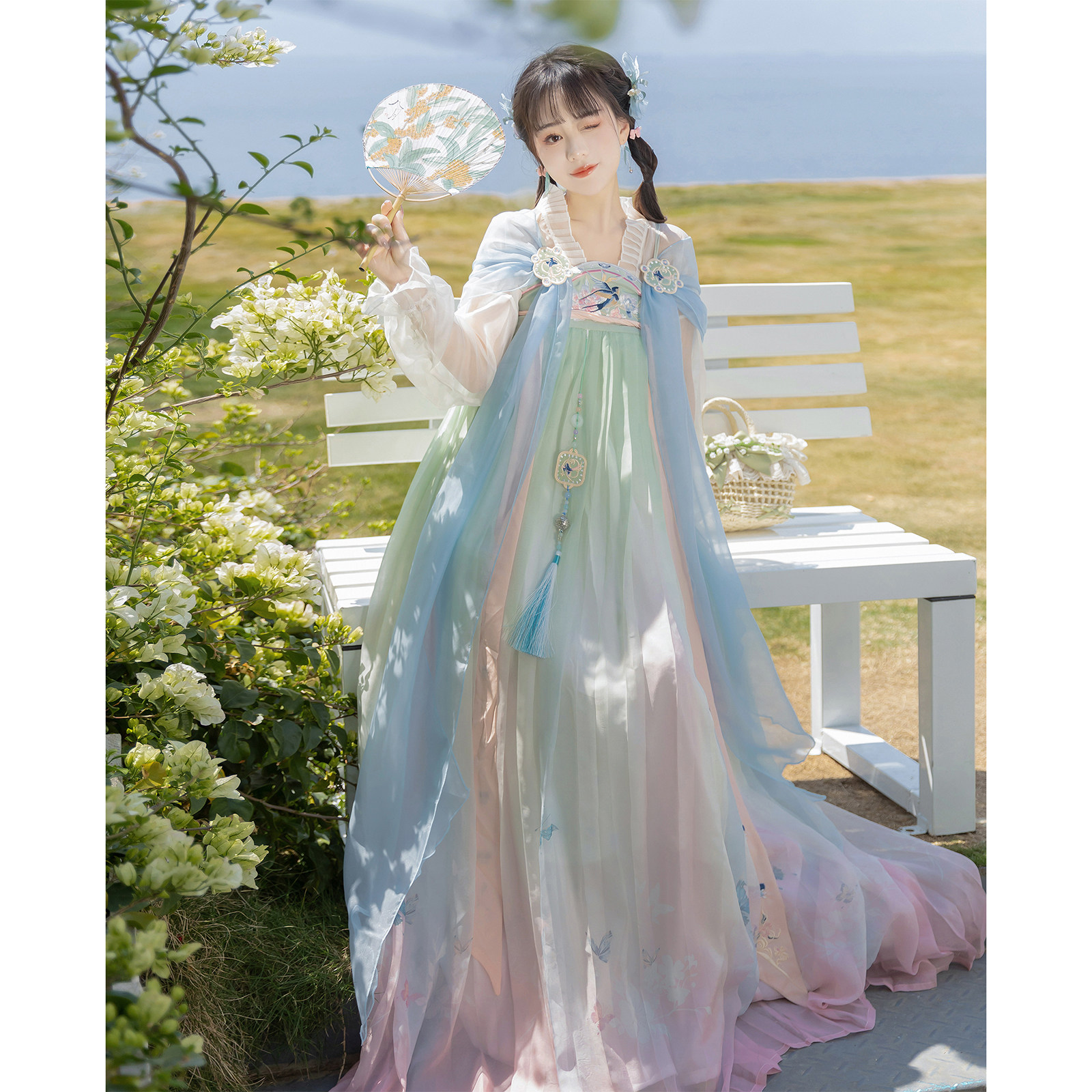 素羽华裳【青羽】原创汉服女改良国风齐胸裙日常汉元素唐制春夏款