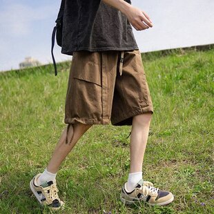 夏季 新款 大码 纯棉工装 潮流宽松休闲街头胖子五分中裤 男士 美式 短裤