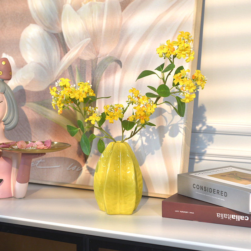 《九里香》柠檬花瓶创意假花仿真花客厅摆设餐桌花摆花艺装饰摆件,家居饰品,仿真花/假花,淘宝优惠券,粉丝福利购,淘宝优惠卷