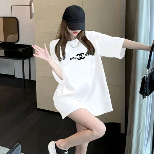 潮牌白色字母印花短袖T恤女