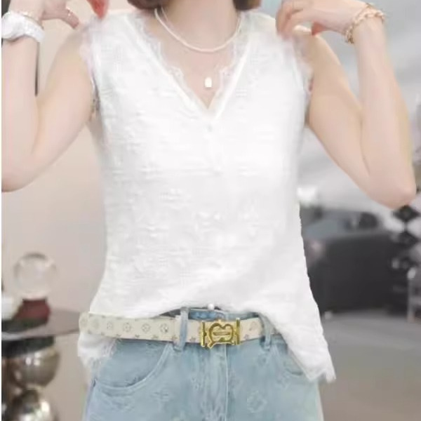 大码女装蕾丝针织吊带背心夏季