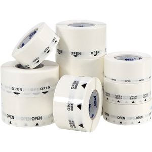 易撕贴封口贴OPEN透明间隔胶箭头由此打开标签抽拉盒包装盒开口贴化妆品圆形长方形封口贴不干胶标识贴纸定制