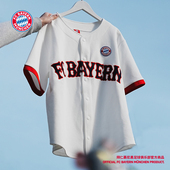 球迷 开衫 拜仁慕尼黑足球俱乐部 春夏复古休闲宽松字母刺绣短袖