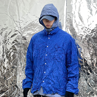 Pointless 24SS 设计师小众原创褶皱纽扣时尚潮流衬衫外套男女款